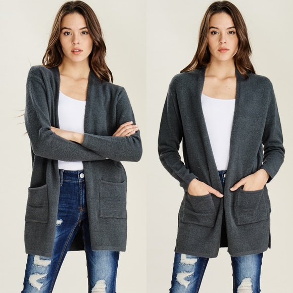 felicias Sweaters - Charcoal Gray Cardigan